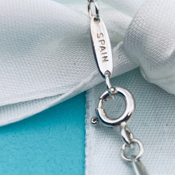 Tiffany & Co 27mm Elsa Peretti Open Heart Necklace 925 10.5g 18” w/box MSRP $850 - Picture 7 of 9